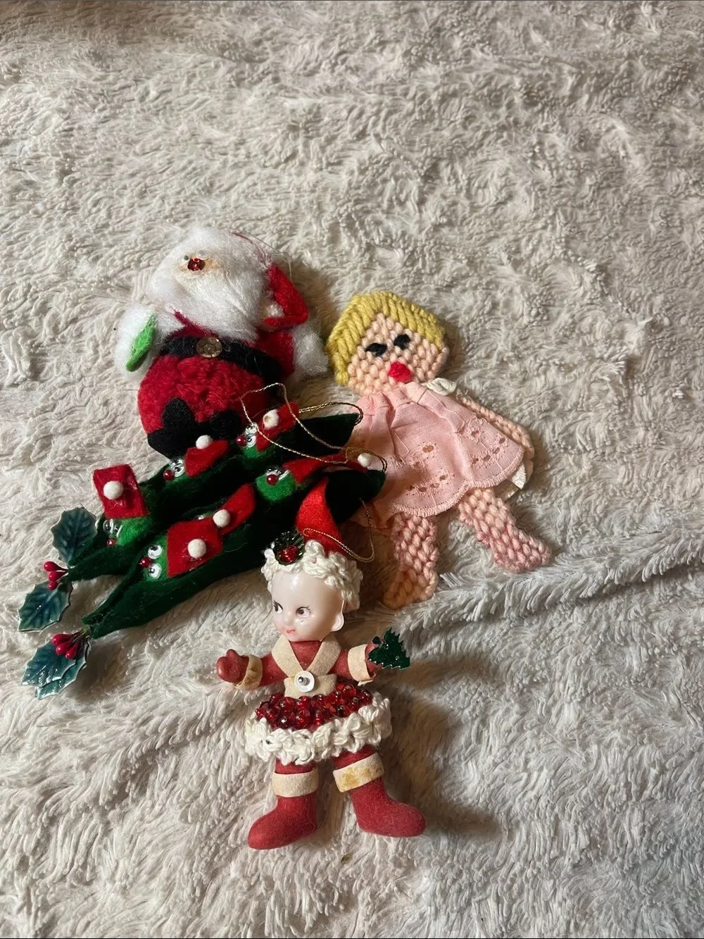 Vintage felt ornament handmade set